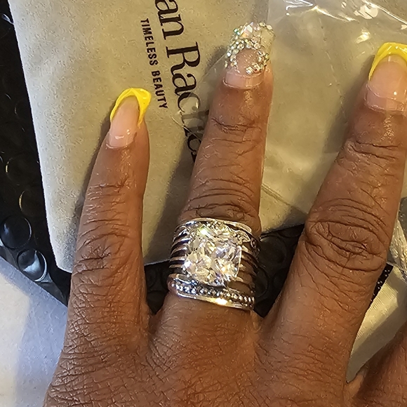 ‼️Brand NEW-NEVER WORN‼️Jean Rachel Silver and Ring with Clear Stone - Picture 3 of 4